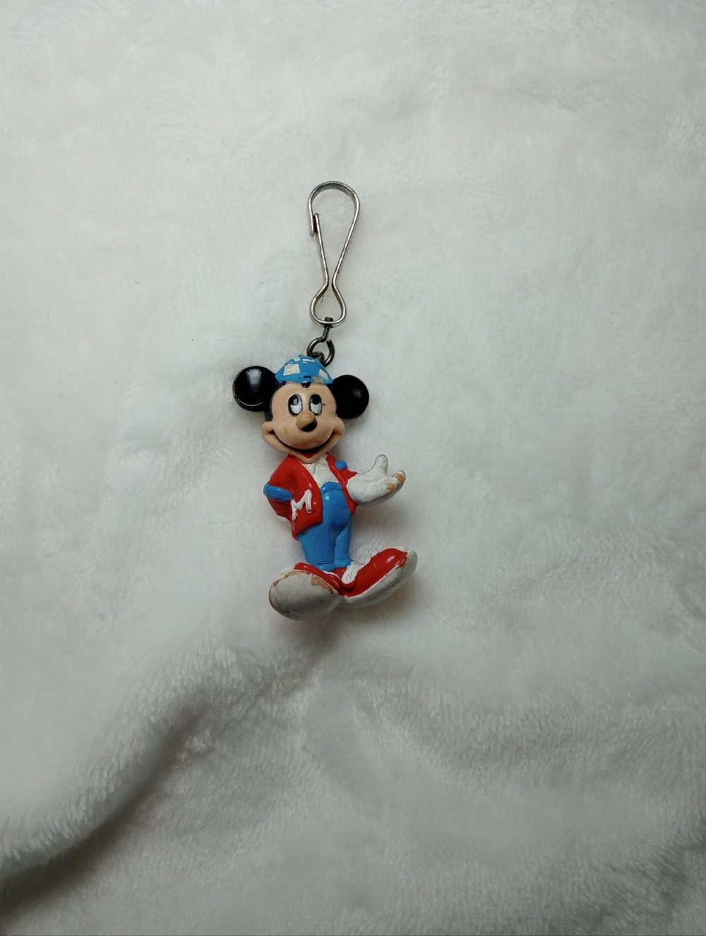 1980s  Mickey Mouse  Varsity Sweater Keychain Fob Backpack Clip Vtg Walt Disney